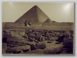 size 27*37cm, signed: No 140 La grande Pyramide, le Sphinx et le Temple Armachis - H. Béchard